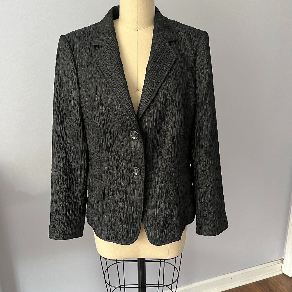 Santorelli Gianna Blazer Black Office Corporate Chic Quiet Luxury Italy Sz 10
